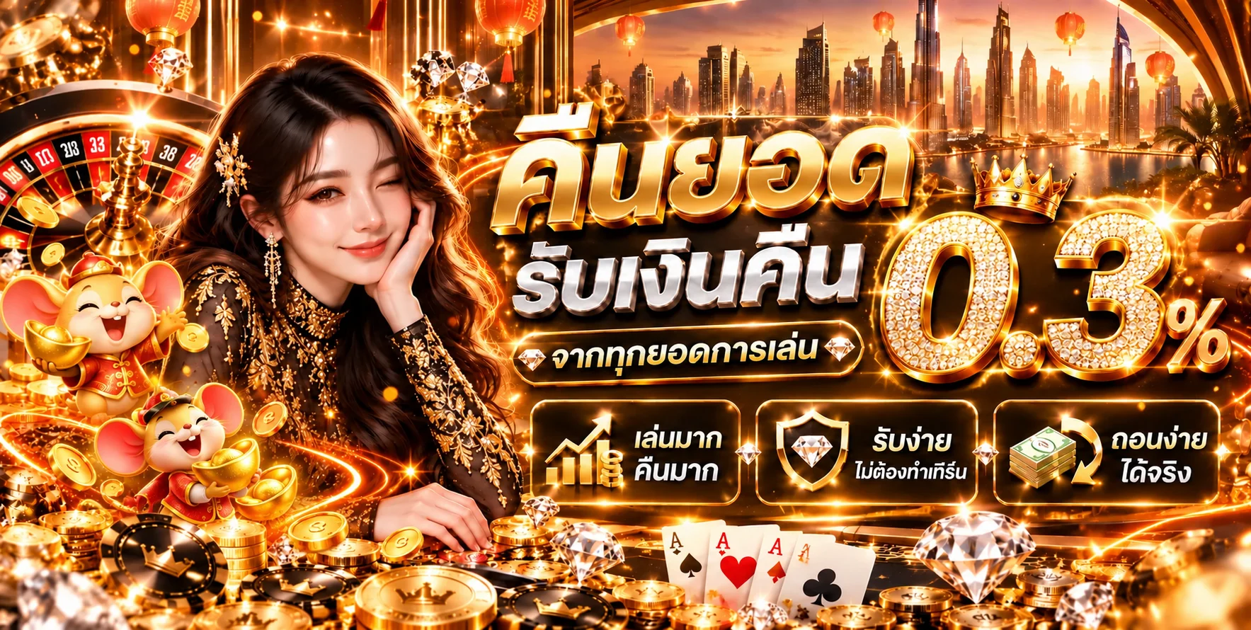 แบนเนอร์คืนยอด ROMANWAR โทนสีส้มทอง
